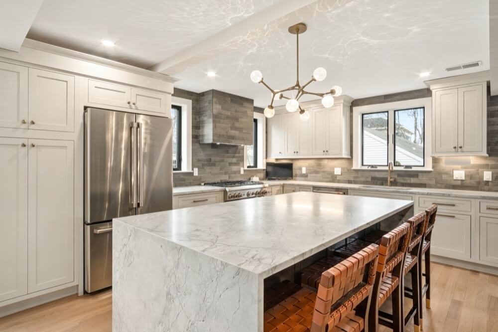 Two-tone kitchen cabinetry in a Coral Springs, FL family home