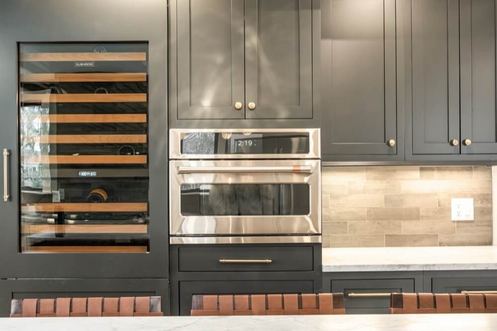 Waterproof-rated kitchen cabinet finish in a Pompano Beach, FL home near the Intracoastal