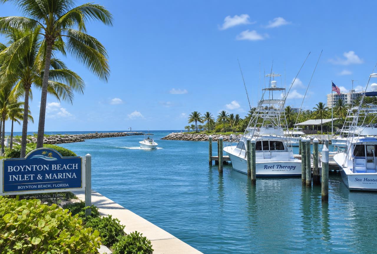 The Boynton Inlet marina in Boynton Beach, FL, where Universal Factory Direct installs kitchen cabinets